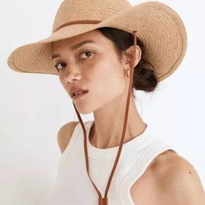 Madewell Chin-Strap Straw Hat Small/Medium NWT